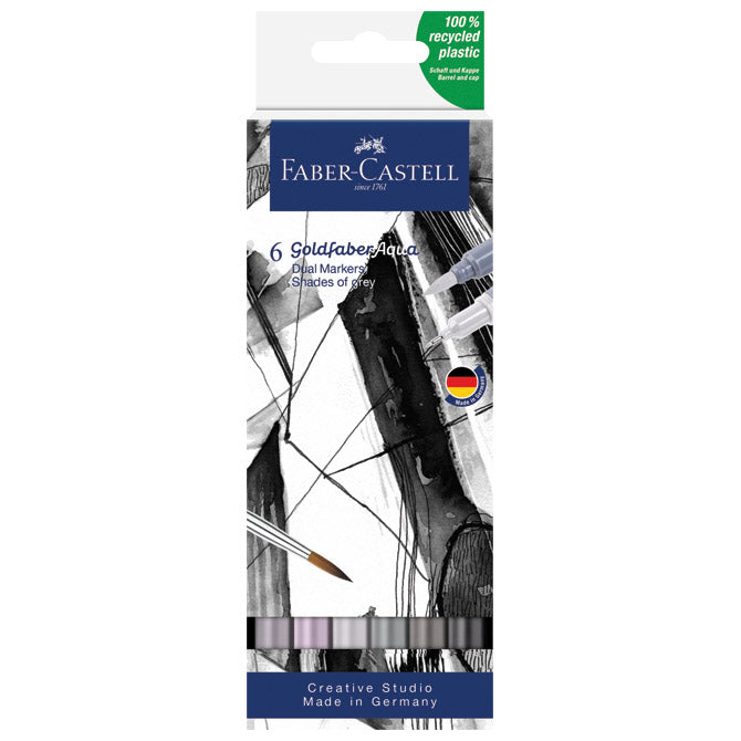 MARKER OBOSTRANI AKVAREL  6BOJA SHADES OF GREY GOLDFABER FABER CASTELL 164522 SIVI BLISTER