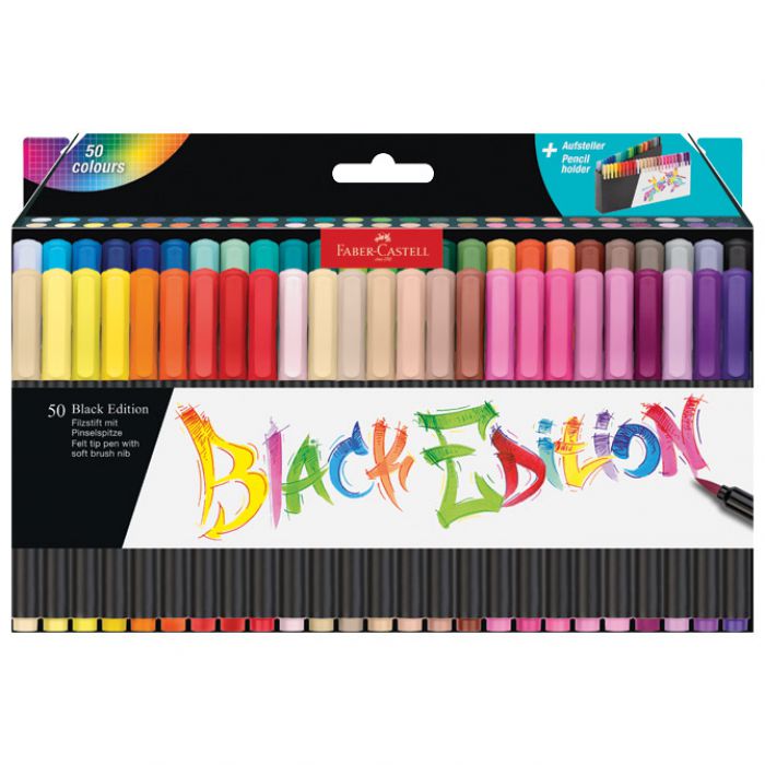 FLOMASTER BRUSHPEN  50BOJA BLACK EDITION FABER CASTELL 116454 BLISTER