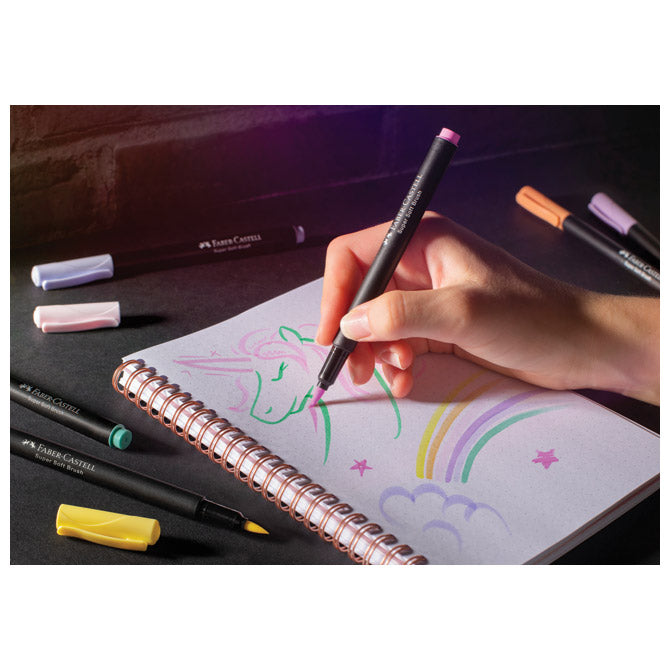 ČOPIČNI FLOMASTER 6BARV BLACK EDITION FABER CASTELL 116453 PASTEL BLOK