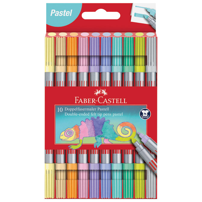 FLOMASTER ŠKOLSKI  10BOJA OBOSTRANI PASTEL FABER CASTELL 151112 BLISTER