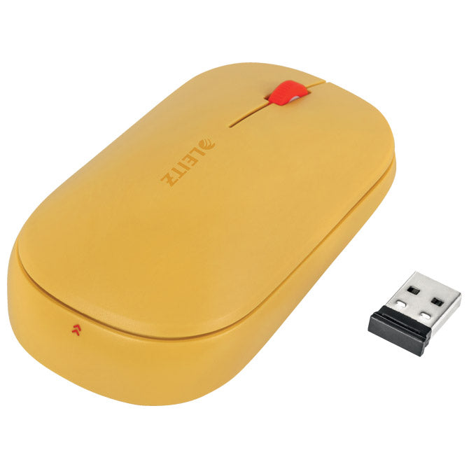 MIŠ USB 3 GUMBE OPTIČNI BREZŽIČNI COSY LEITZ 65310019 RUMEN