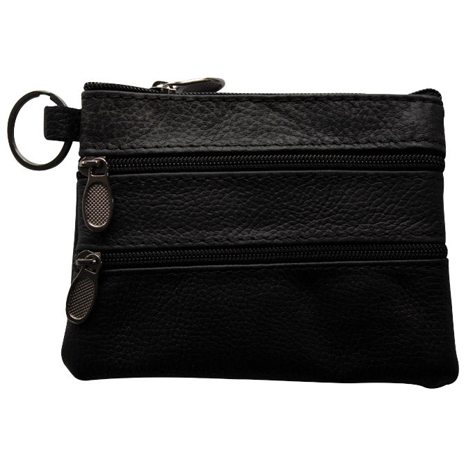 NOVČANIK ZA SITAN NOVAC KOŽNI UNISEX S ALKICOM 30442 CRNI