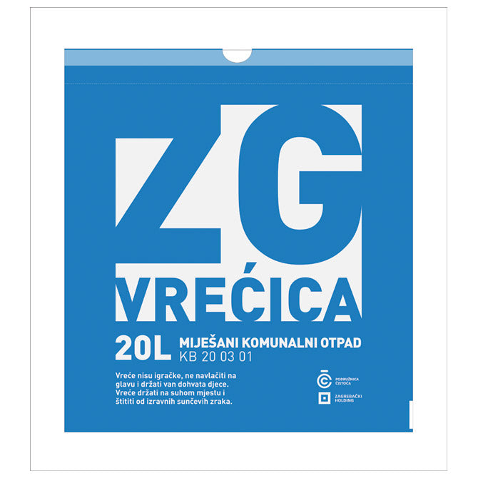 VREĆICA ZG ZA MIJEŠANI KOMUNALNI OTPAD 20L PK10