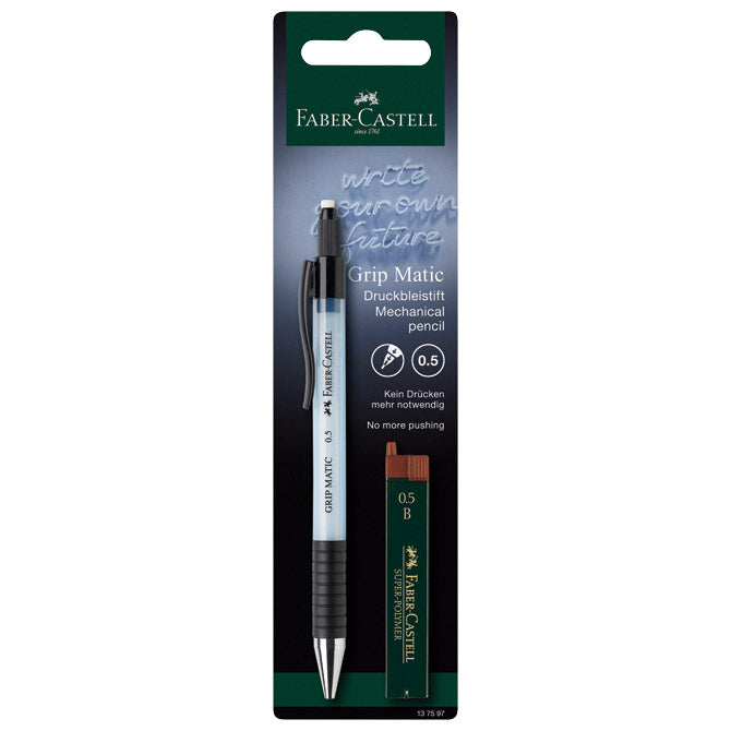 OLOVKA TEHNIČKA 0,5 MM GRIP MATIC 1375 PLUS MINE FABER CASTELL 137597 SKY BLUE BLISTER