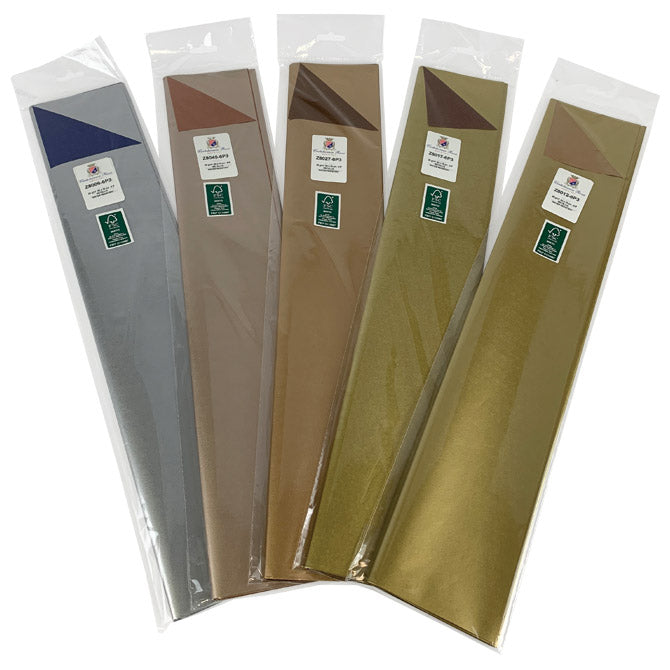DARILNI PAPIR TKANINA 50X75CM PK6 CARTOTECNICA ROSSI Z8045 METALIK BAKRENO-PLATINASTI SIJ.