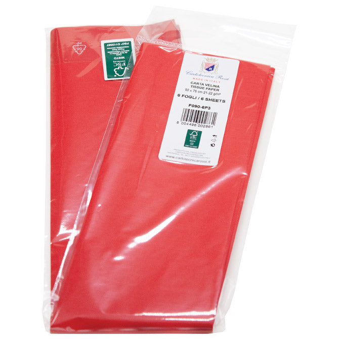 PAPIR UKRASNI TISSUE 50X76CM PK6 CARTOTECNICA ROSSI F090 CRVENI BLIS.