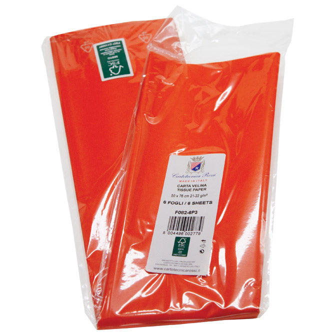 PAPIR UKRASNI TISSUE 50X76CM PK6 CARTOTECNICA ROSSI F082 NARANČASTI BLIS.