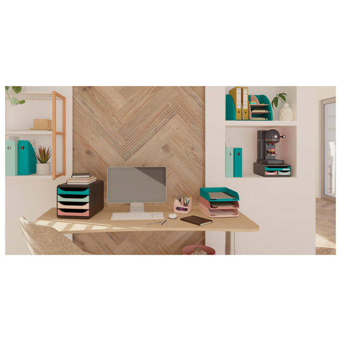 NAMIZNI ORGANIZATOR S 6 PREDALI PVC SKANDI EXACOMPTA 394606D SVETLO PLAVA/BARVANA KOŽA