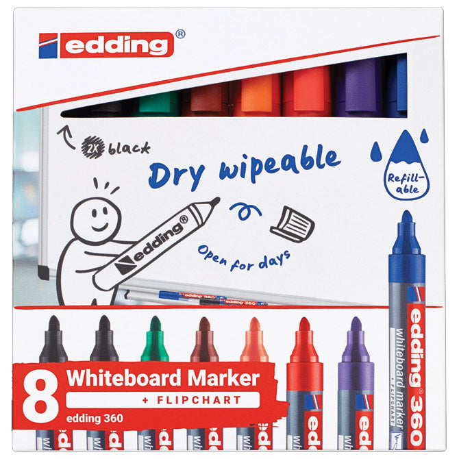 MARKER ZA BIJELU PLOČU 1,5-3MM EDDING 360/8 S BLISTER