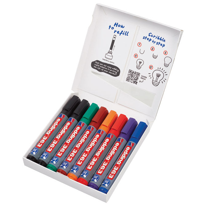 MARKER ZA BIJELU PLOČU 1,5-3MM EDDING 363/8 S BLISTER