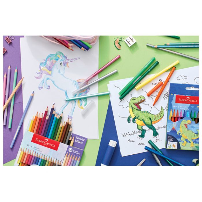 BOJE DRVENE  10 BOJA  PLUS  3 BOJE DRVENE DINO FABER CASTELL 111213 BLISTER