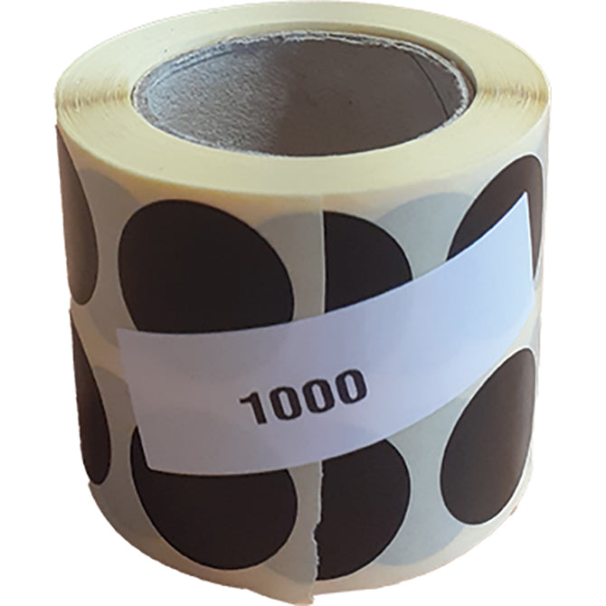 ETIKETE U ROLI FI22 MM DVOREDNE (FI 40-HILZNA) 1000/1 CRNE