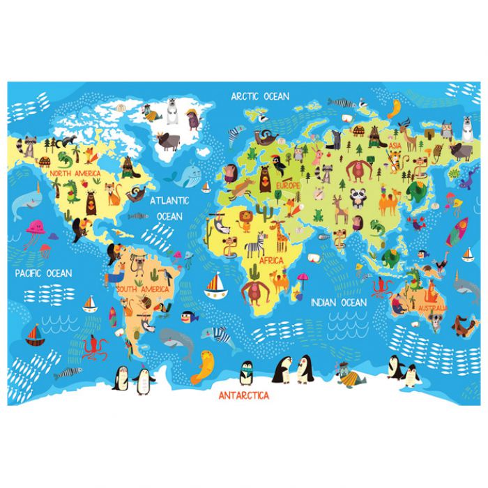 PUZZLE 250 KOM KIDS 5 WORLD MAP INTERDRUK