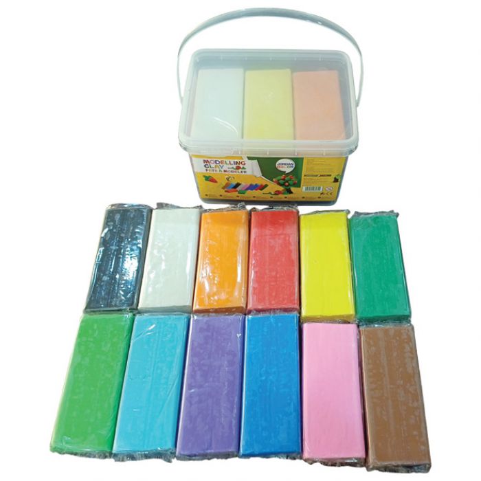 PLASTELIN 12BOJA X 200 G U PLASTIČNOJ KANTICI (2400 G) MC2400S12P