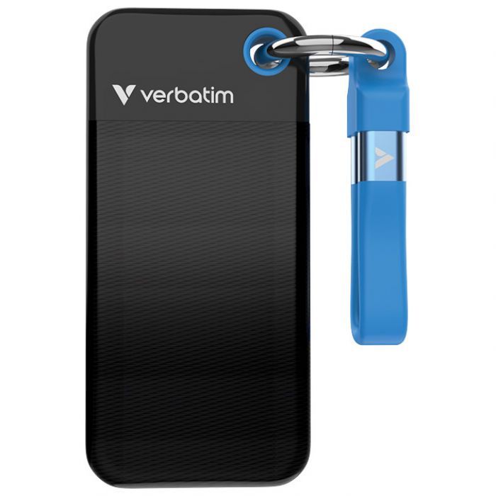 HARD DISK EKSTERNI DŽEPNI  SSD 1TB 3.2 GEN2 USB-C  VERBATIM 32191 BLISTER CRNO PLAVI