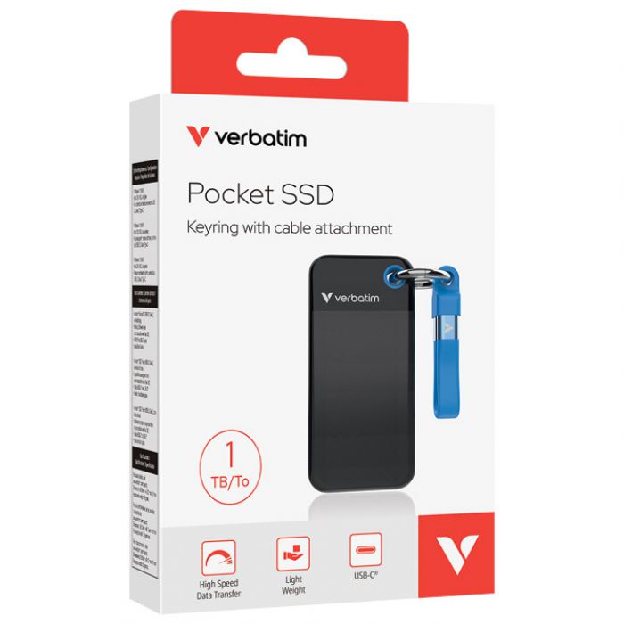 HARD DISK EKSTERNI DŽEPNI  SSD 1TB 3.2 GEN2 USB-C  VERBATIM 32191 BLISTER CRNO PLAVI