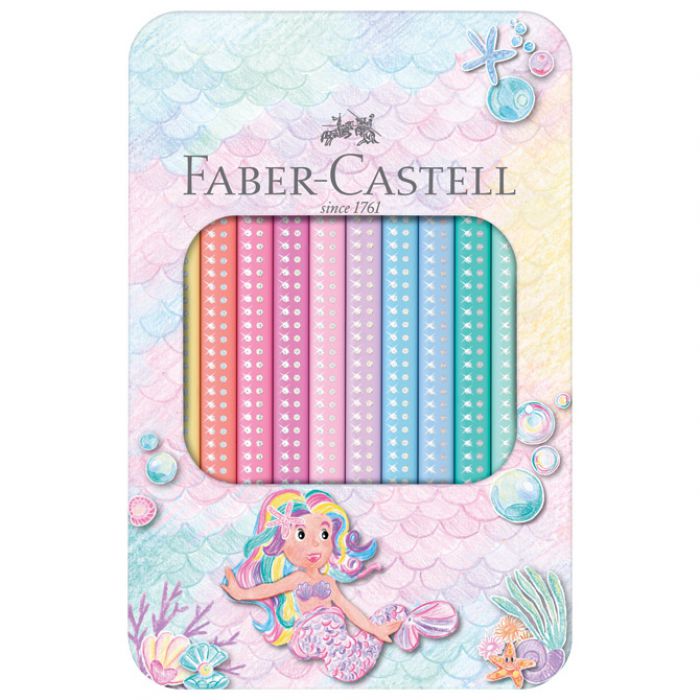 BOJE DRVENE 10 BOJA METALNA KUTIJA SPARKLE JUMBO FABER CASTELL 210910