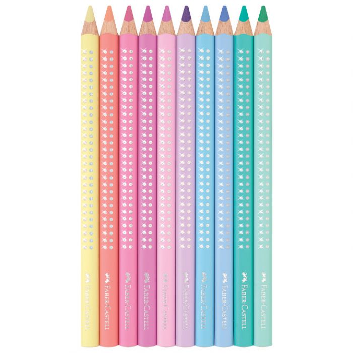 BOJE DRVENE 10 BOJA METALNA KUTIJA SPARKLE JUMBO FABER CASTELL 210910
