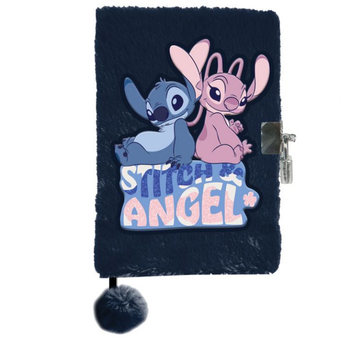 DNEVNIK PLIŠANI S KLJUČEM A5 96L STITCH PASO DS25CC-3676