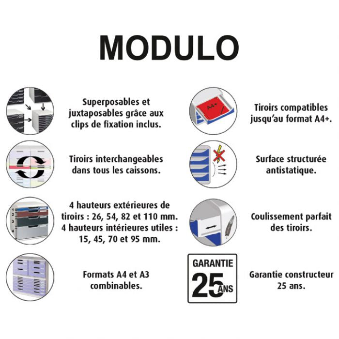 KUTIJA S 10 LADICA S KLJUČEM EXACOMPTA 332798D CRNA-SORT