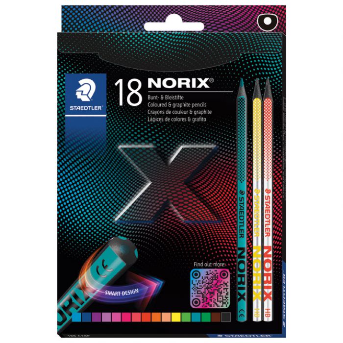 BOJE DRVENE  16BOJA PLUS 2OLOVKE GRAFITNE NORIX STAEDTLER 186 C18P