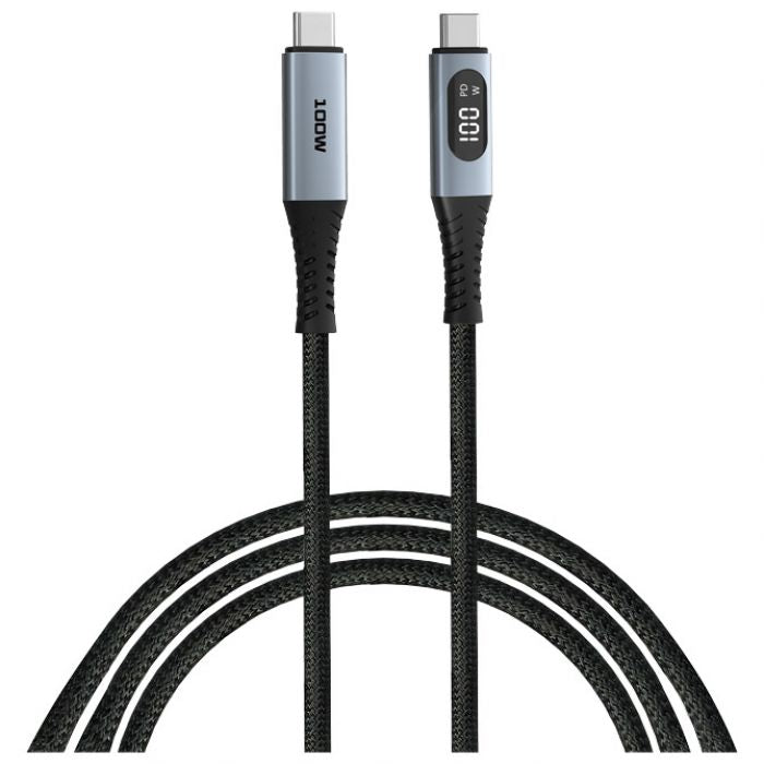 KABEL MAGNETSKI S ZASLONOM USB-C NA USB-C 100W 120 CM VERBATIM 31848 CRNI