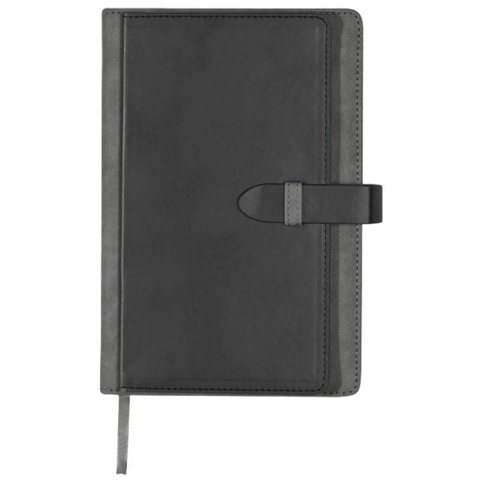 NOTES A5 CRTE 256L OD UMJETNE KOŽE SA PROSTOROM ZA KREDITNE KARTICE MACMA 2008877 SIVO-CRNI