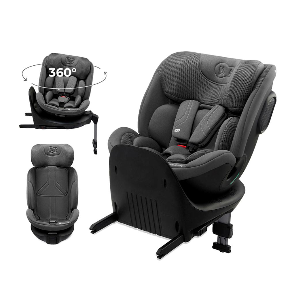 Kinderkraft autosjedalica XRIDER 2 i-Size 0-36 kg (40-150 cm) 360 - Siva