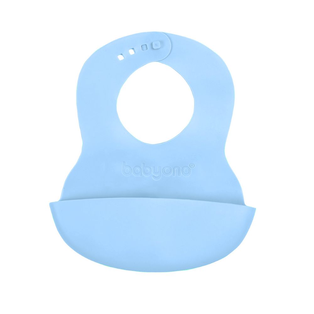 BabyOno Silikonski podbradak 6 m+ - Plava