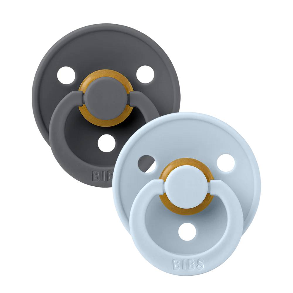 BIBS Colour dude (okrugle) - Iron/Baby Blue (vel.1)