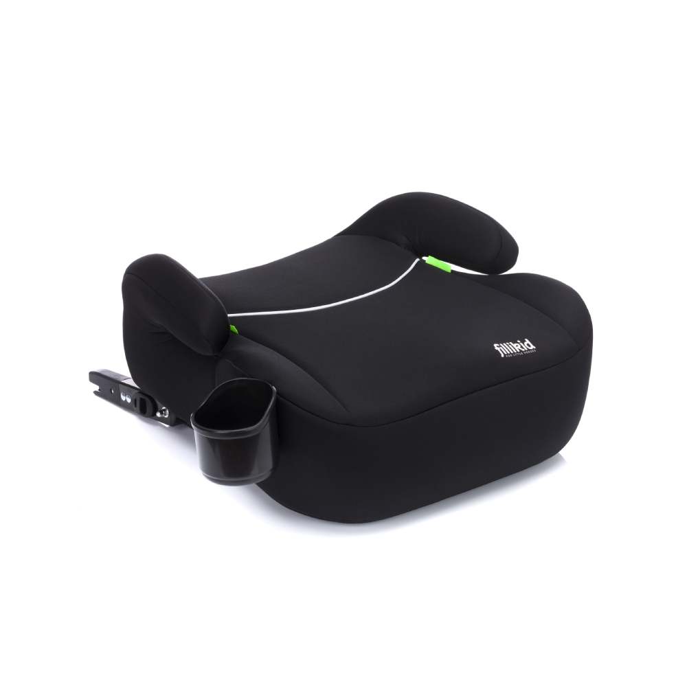 Fillikid Booster/sjedalo za auto (125-150 cm) s Isofix priključkom i držačem za čašu, crna