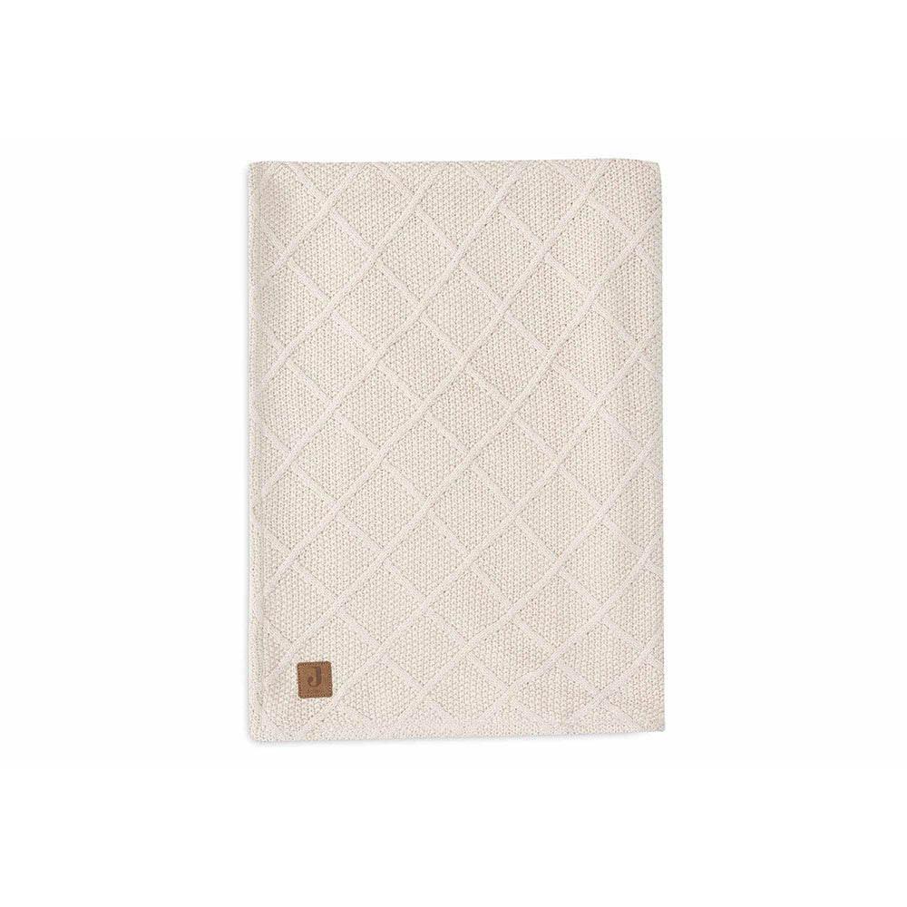 Jollein Check Knit deka 100x150 cm, Oatmeal - Teddy Fleece