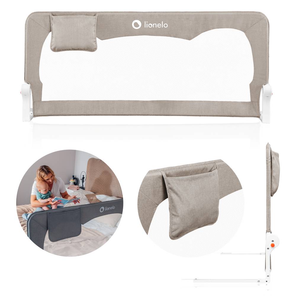 Lionelo zaštitna ograda za krevet Hanna 150x66 cm - Beige Melange