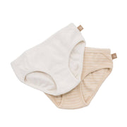 Lunilou - Gaćice za djevojčice s prugama, Sand/Off White, 2 kom, vel. 128/134
