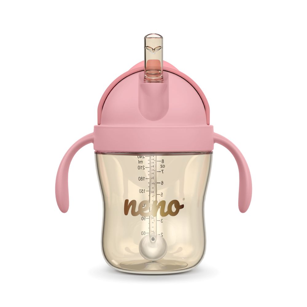 NENO BEBESITO bočica sa slamkom 240 ml - Roza