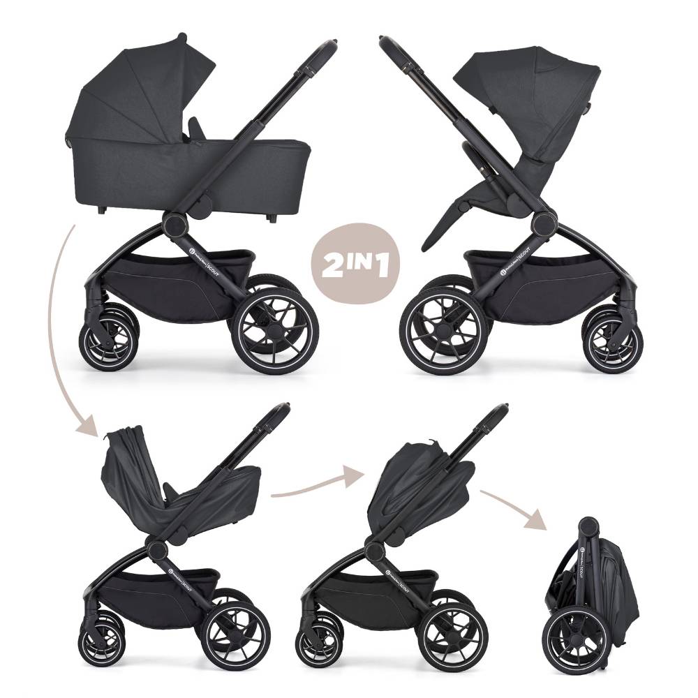 PETITE&MARS Scout kolica 2u1 - Anthracite Moon