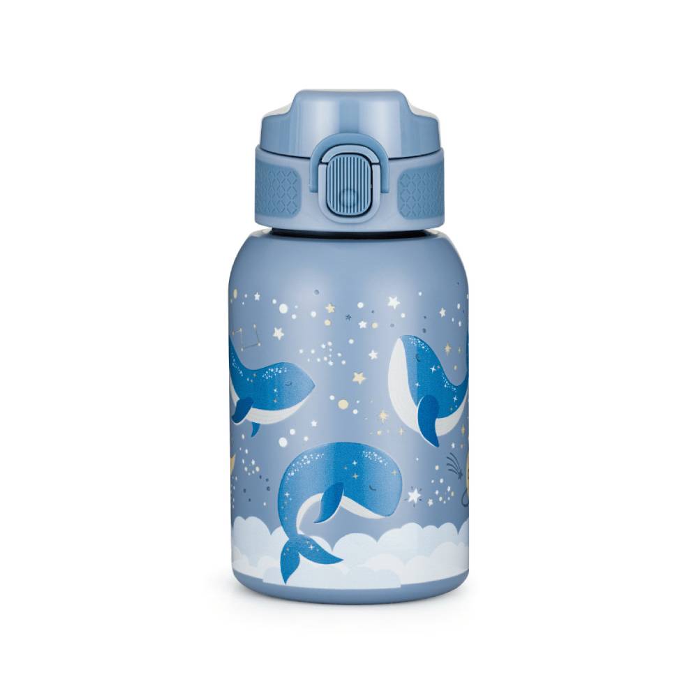 PETITE&MARS Termo bočica sa slamkom 350 ml - Whale Song 12m+