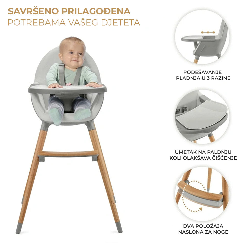 Kinderkraft Hranilica Fini 2 2u1, Grey
