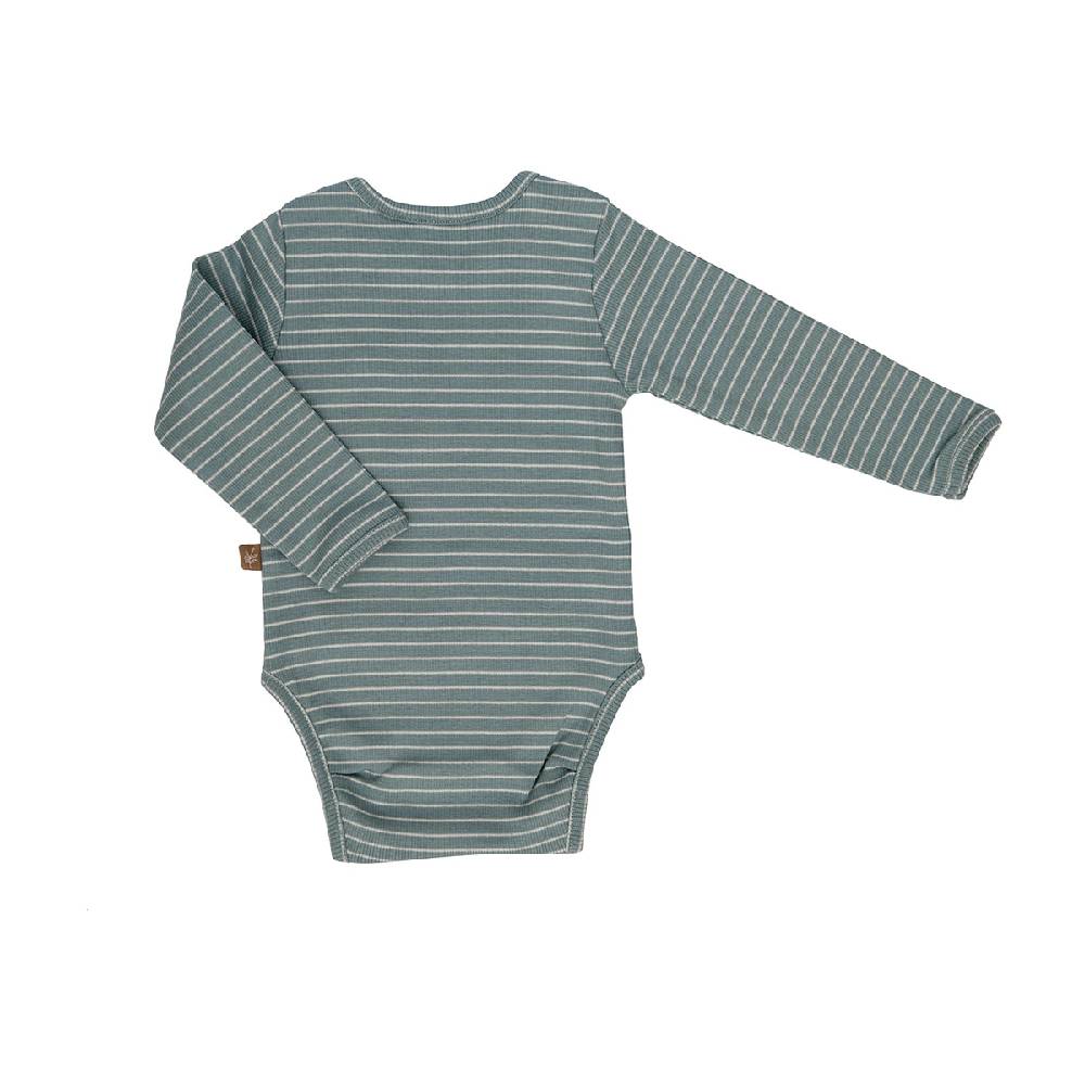 Lunilou - Rebrasti bodi dugi rukav s prugama, Silver Blue/ Iced Latte, vel. 68/74