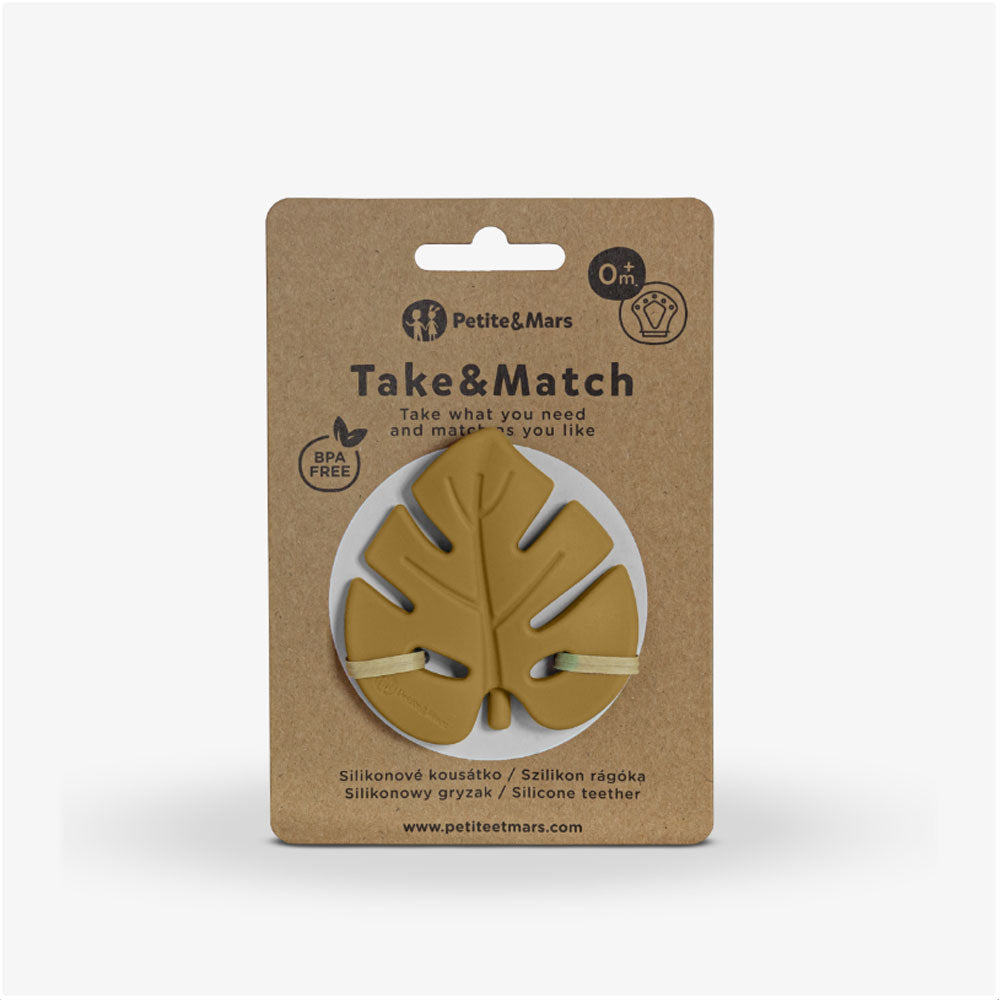 PETITE&MARS Silikonska grickalica za zube 0 m+ Take&Match - Intense Ochre