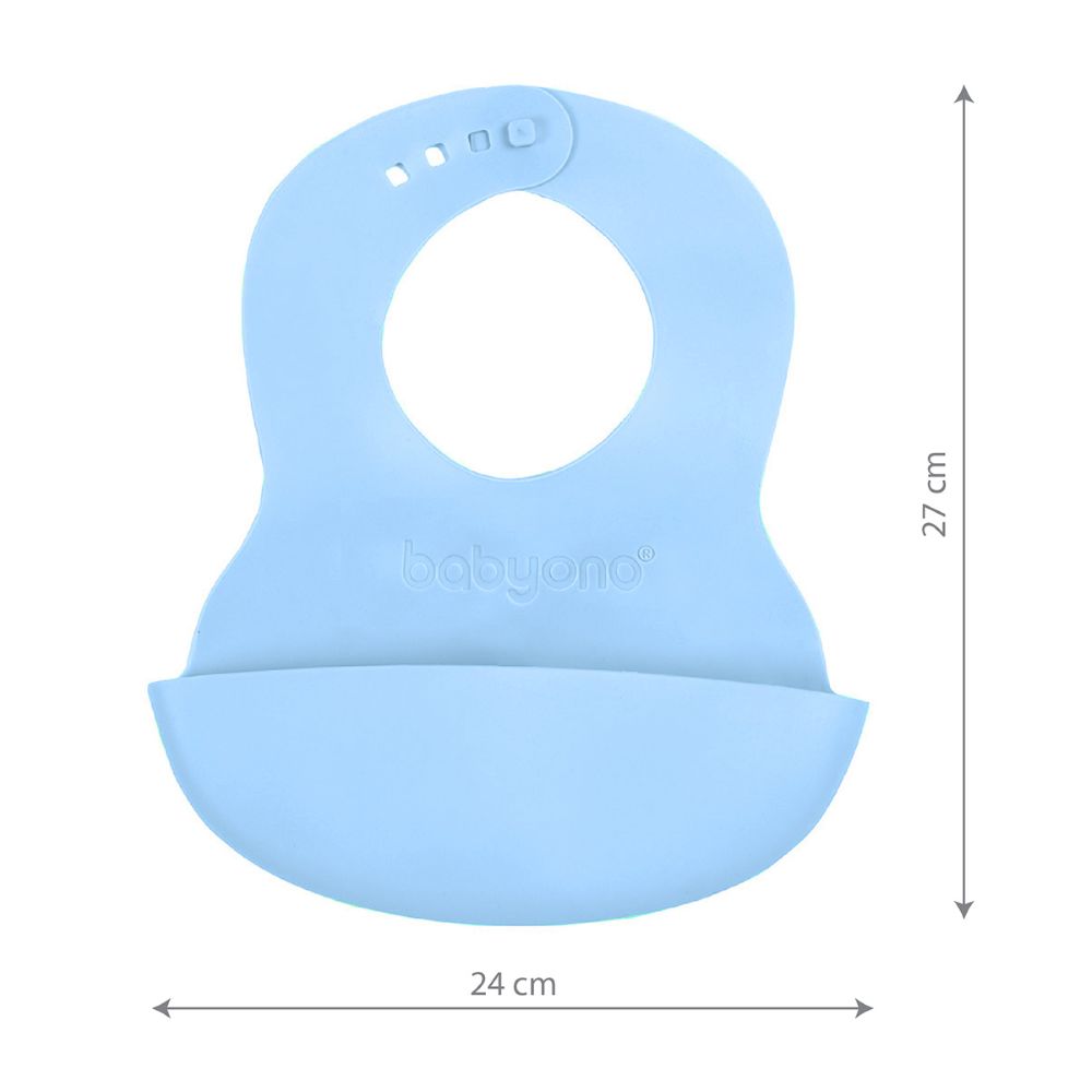 BabyOno Silikonski podbradak 6 m+ - Plava