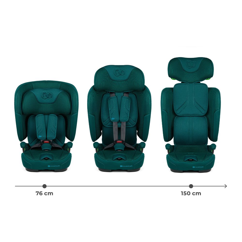 Kinderkraft autosjedalica FIX2GO i-Size 9-36 kg (76-150 cm), Green