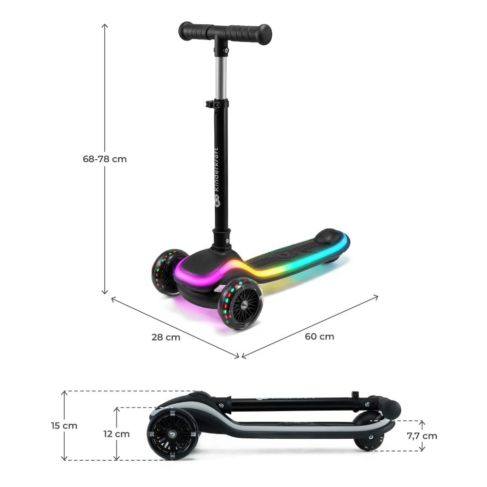 Kinderkraft romobil RAKET LED - Black
