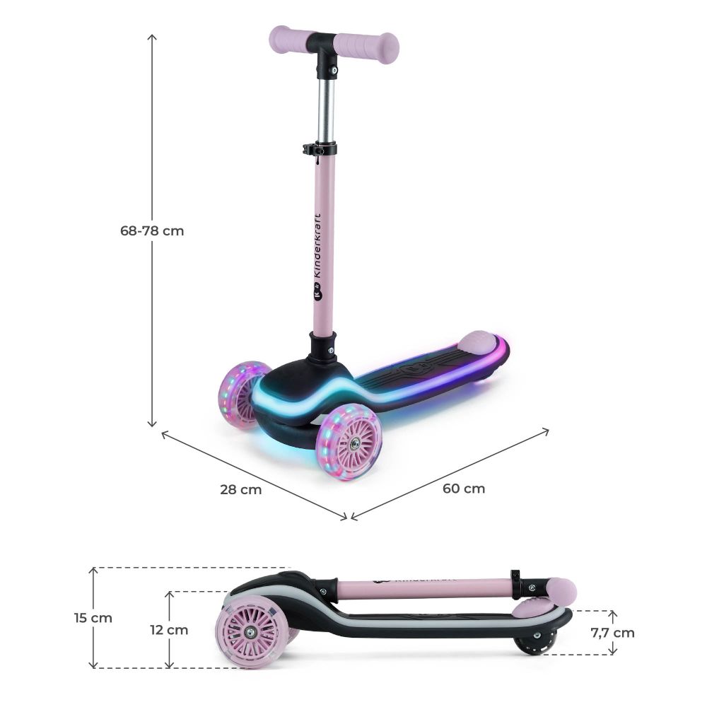 Kinderkraft romobil RAKET LED - Pink