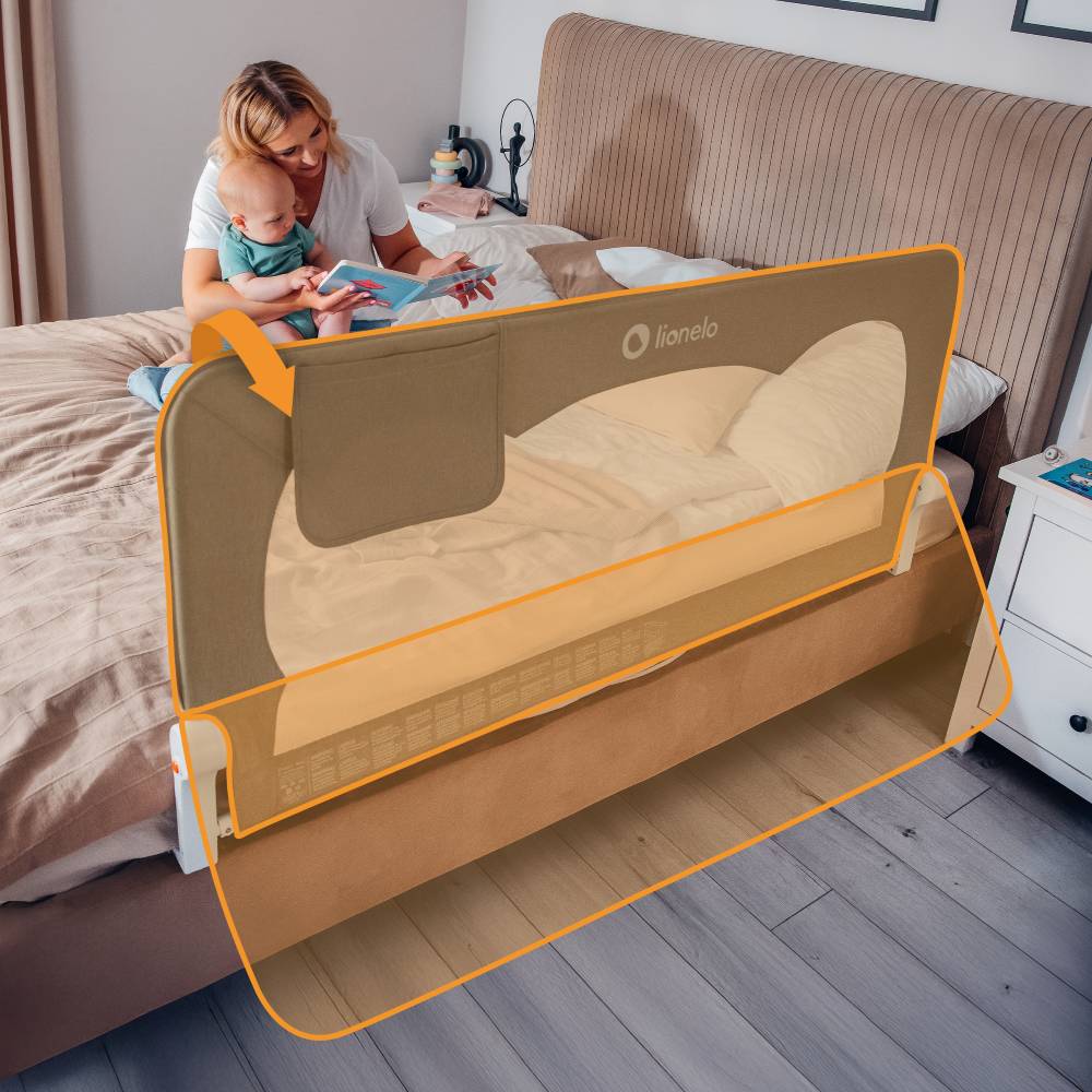 Lionelo zaštitna ograda za krevet Hanna 150x66 cm - Beige Melange