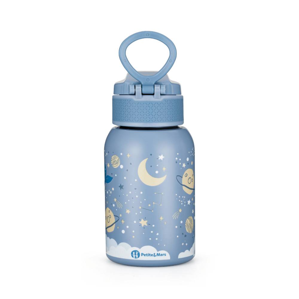 PETITE&MARS Termo bočica sa slamkom 350 ml - Whale Song 12m+