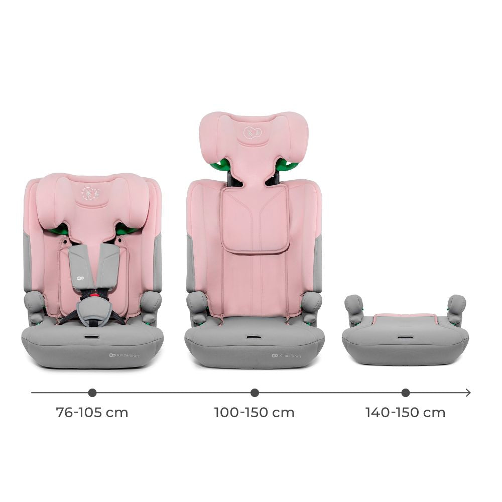 Kinderkraft autosjedalica I-COMFY i-Size 9-36 kg (76-150 cm), Pink