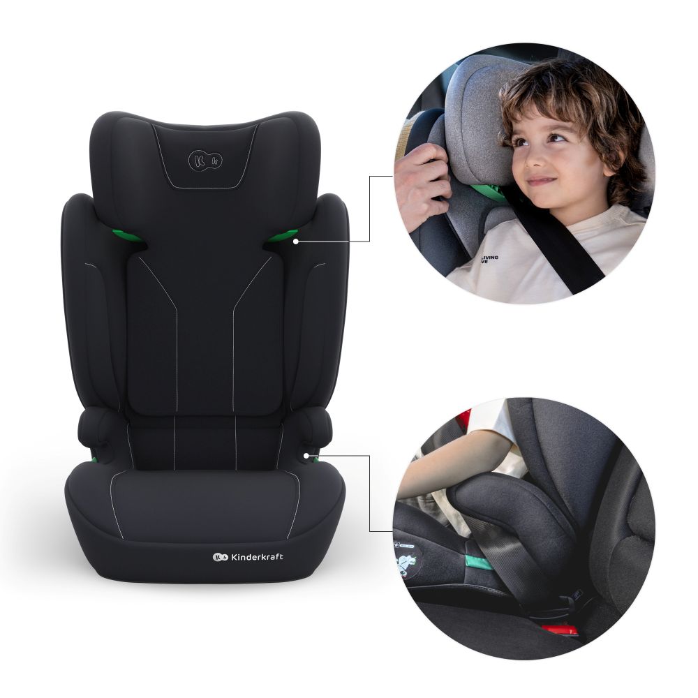Kinderkraft autosjedalica I-Spark 2 Plus i-Size 15-36 kg (100-150 cm) bez Isofix-a - Black