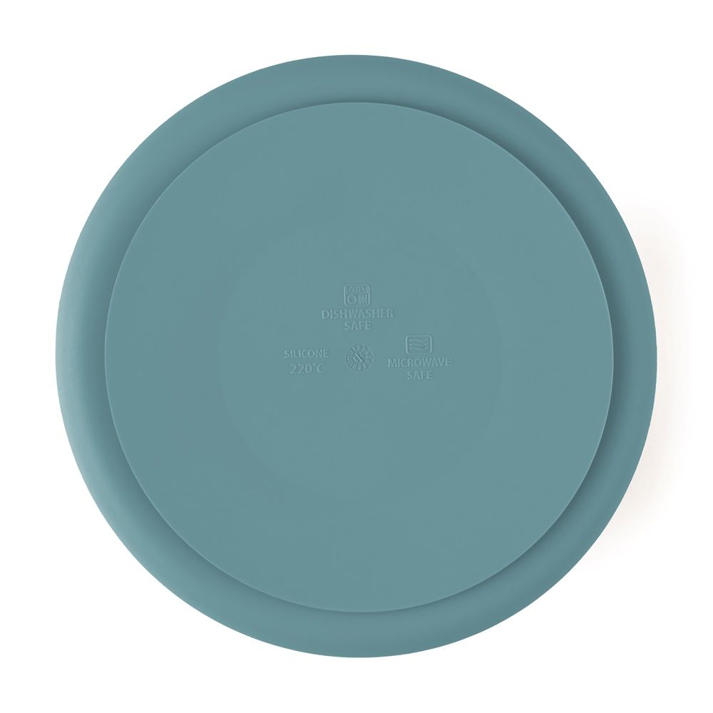 PETITE&MARS Silikonski okrugli tanjur s odjeljcima i vakuumom 6 m+ Take&Match - Frosted Sky