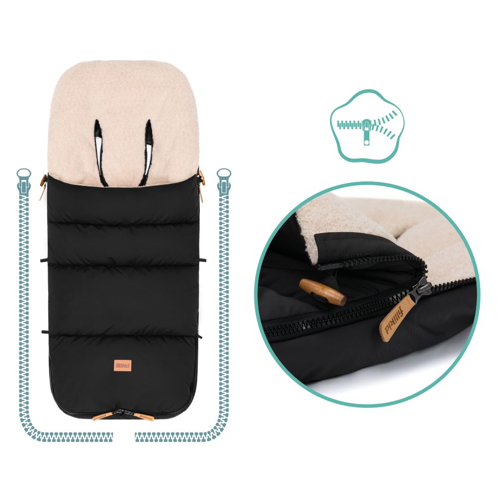 Fillikid Footmuff Kinley zimska vreća za kolica - Teddy black
